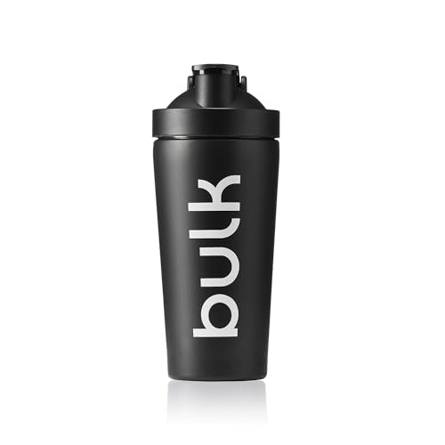 Bulk Deluxe Steel Shaker Bottle 750ml Jet Black
