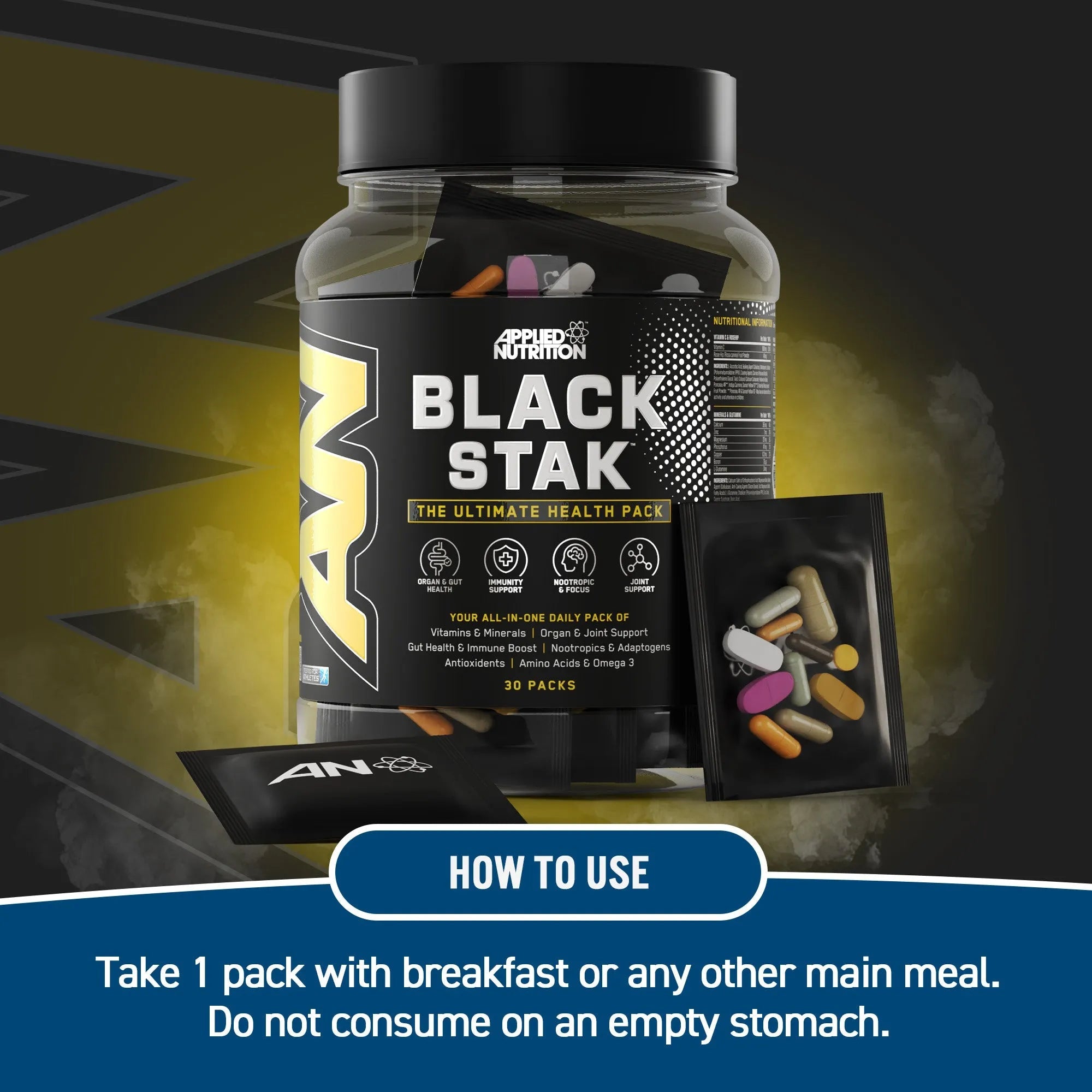 Applied Nutrition Black Stak- Ultimate Health Pack 30 Sachets