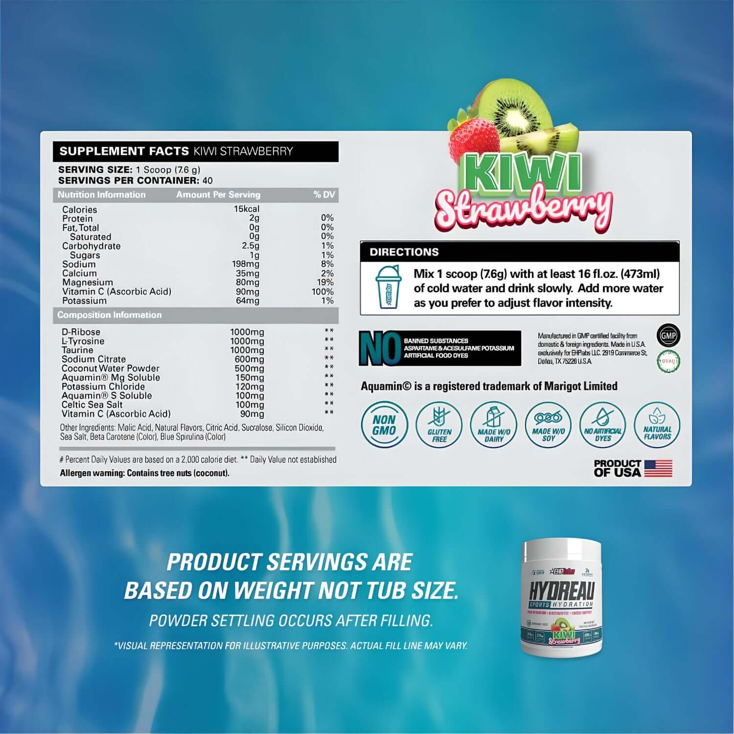 EHP Labs Hydreau 299g Raspberry Refresh